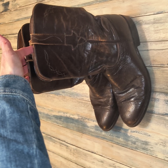 Lucchese Dark Brown Devin Boots Size 9.5 - Picture 3 of 13